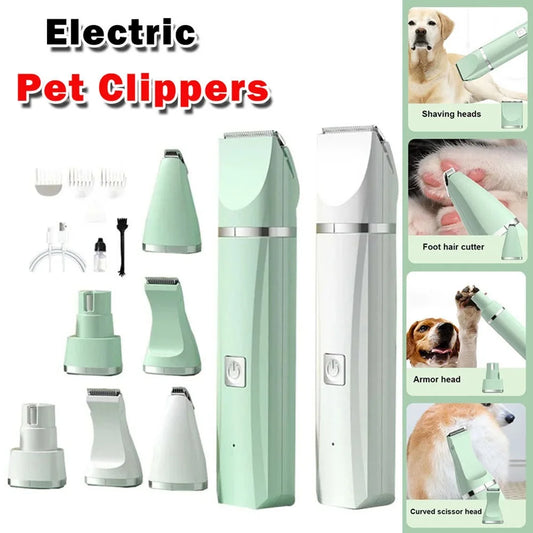 Professional 4 in 1 Pet Grooming Tool Set Dog Hair Clippers Rechargeable Cordless Pet Haircut Trimmer Shaver for Cat Dog Rabbit