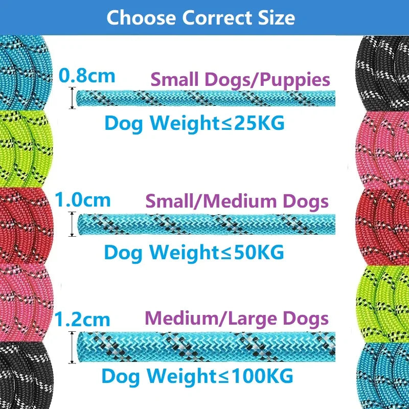 120/150/200/300CM Strong Leashes for Dogs Soft Handle Dog Leash Reinforced Leash for Small Medium Large Dogs Big Dog Supplies