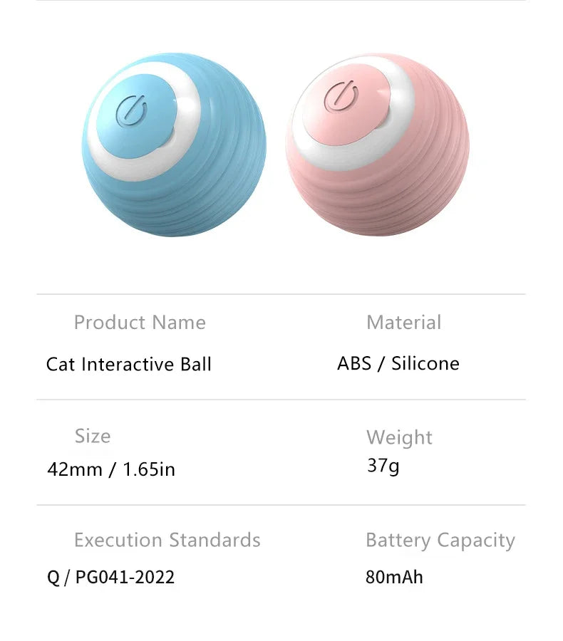 Cat's Accessories Spin Ball Pet Things for Cats Toys ABS Smart Scrolling USB Charging Electric Interactive Toy Supplies Products