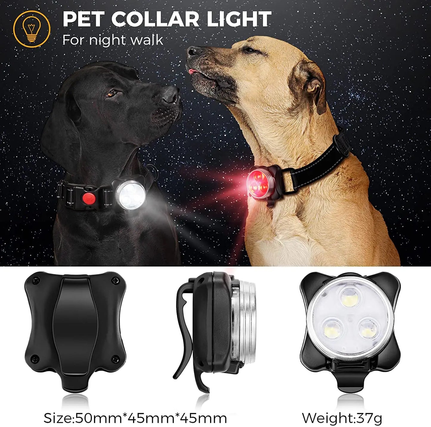 Pet Dog Led Light Lamp Tag Led Dog Collar Light Pendant Glow Night Safety Led Dogs Flashlight For Collar Harness Leash