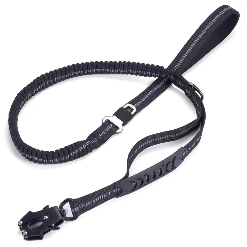 Reflective Shock Absorbing Pet Leashes with Car Seatbelt for Large Dogs Heavy Duty Tactical Bungee Dog Leash No Pull Dog Leash