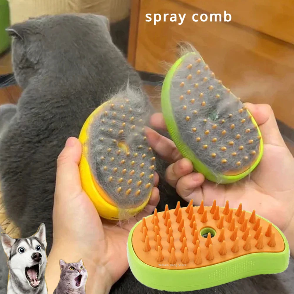 Cat Dog Steamy Brush Steam Brush Electric Sprayer for Massage Pet Grooming Tool 3 in 1 Electric Sprayer Massage Comb Supplies