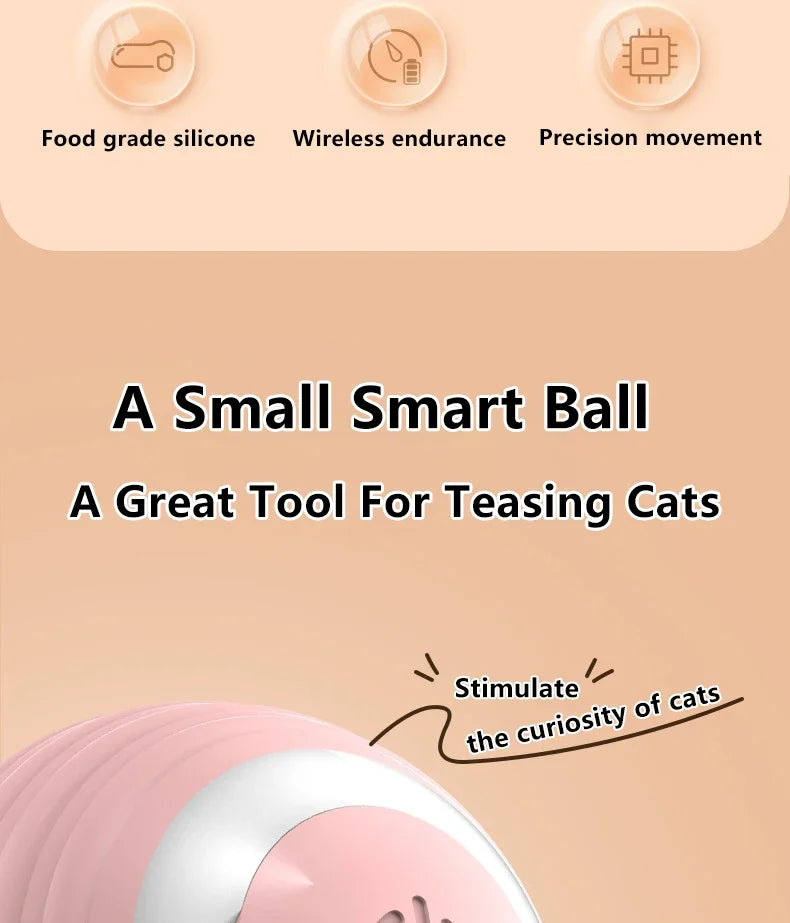 Cat's Accessories Spin Ball Pet Things for Cats Toys ABS Smart Scrolling USB Charging Electric Interactive Toy Supplies Products