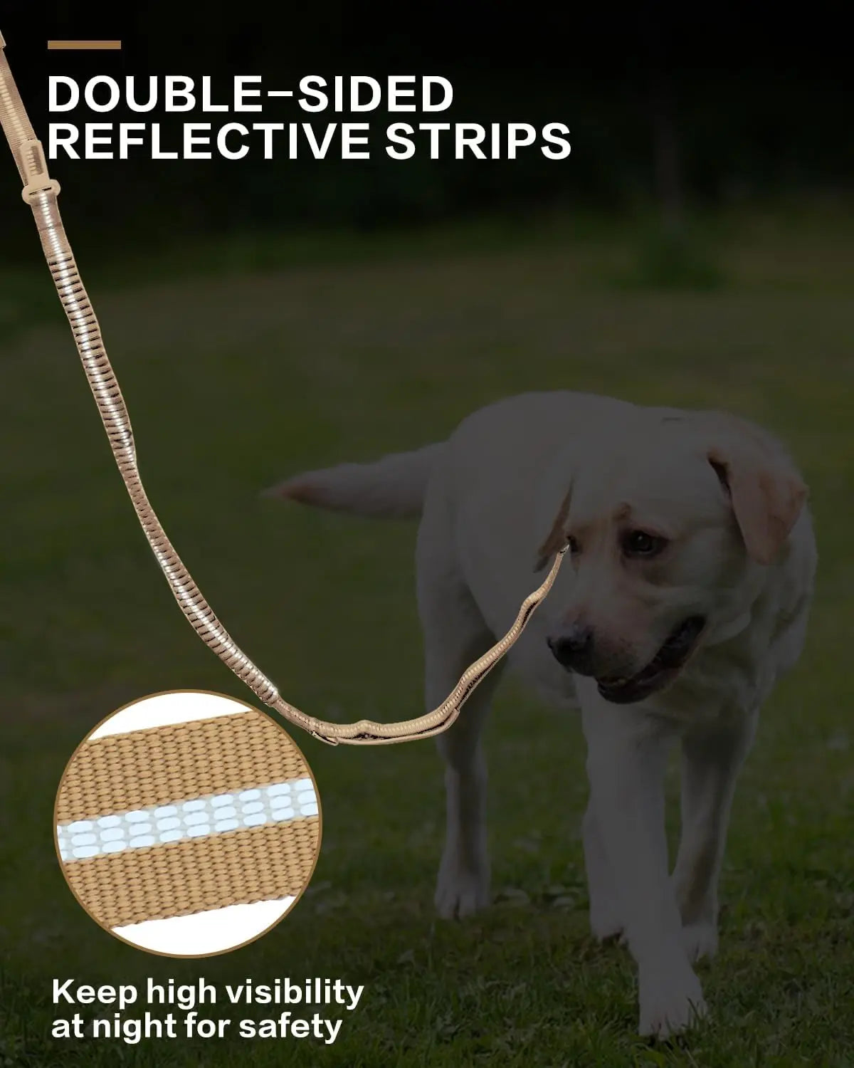 Reflective Shock Absorbing Pet Leashes with Car Seatbelt for Large Dogs Heavy Duty Tactical Bungee Dog Leash No Pull Dog Leash